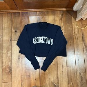 Georgetown Navy Cropped Sweatshirt